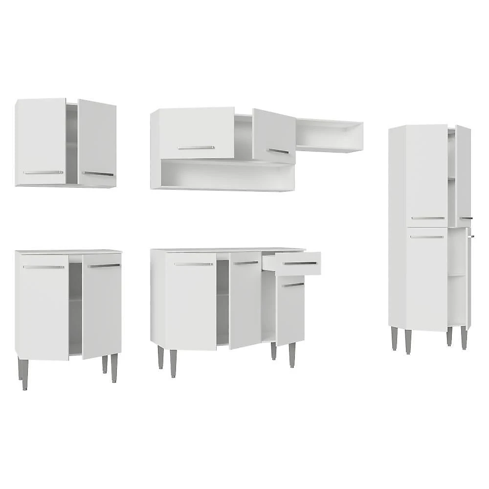 Armário De Cozinha Completa 293cm Branco Emilly Madesa 011