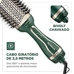 Escova Secadora Mondial by Juliette ES-Ju-02 1200W Verde Oliva - Bivolt