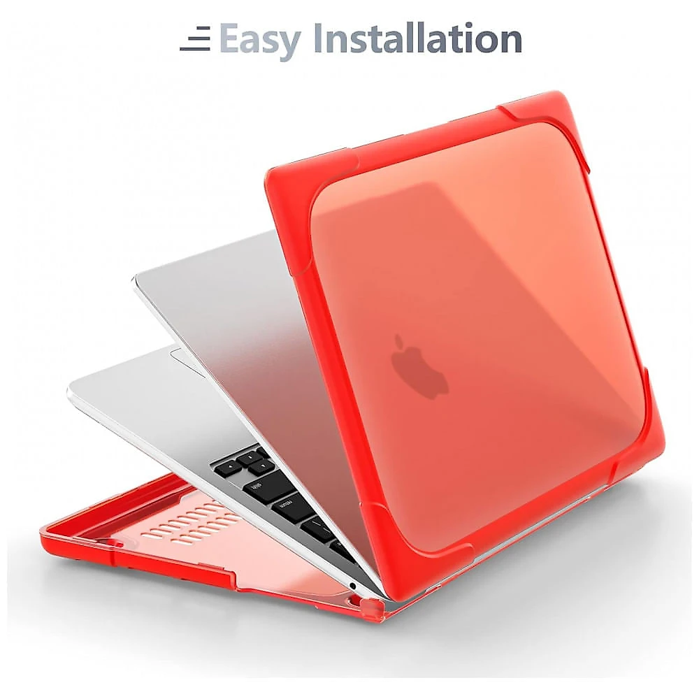 Capa Rígida Batianda para MacBook Pro 13" – Modelos A2289, A2251, A2338 M1/M2 com Suporte Dobrável, Tampa de Teclado e Película de Tela – Vermelho