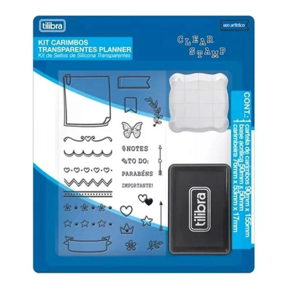 Kit Carimbos Planner Transparente New - Tilibra