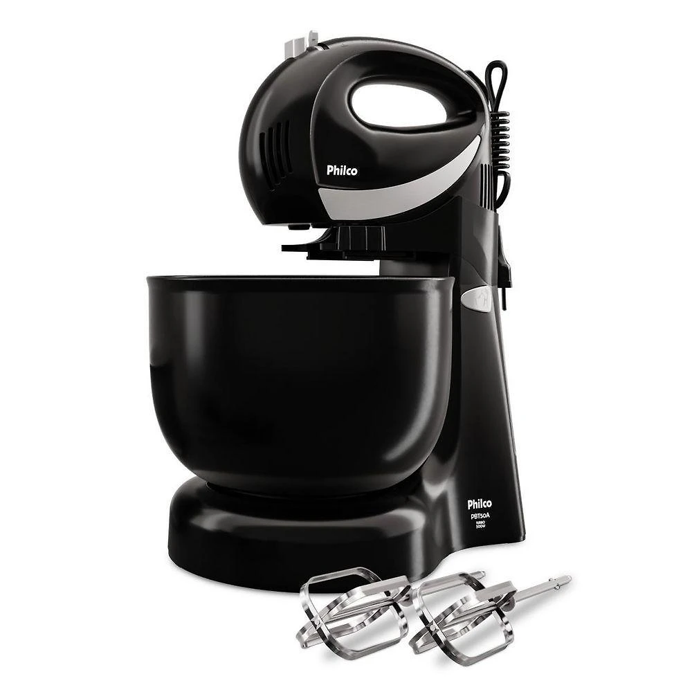 Batedeira de Mão Portátil Philco PBT50A 4L 500W 4 Velocidades 110V