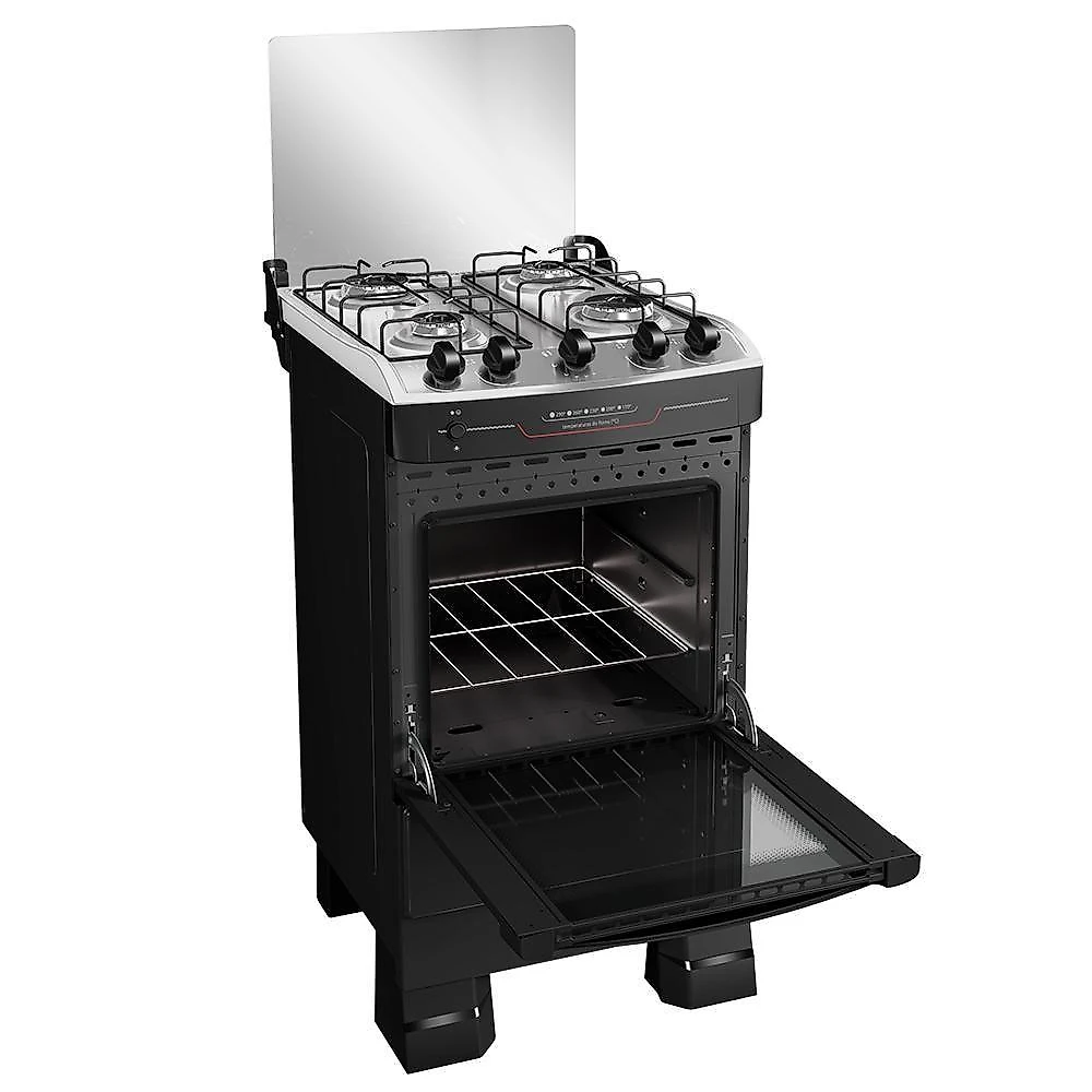 Fogão Mueller 4 Bocas Preto Com Acendimento Automático Total MFI4BF Bivolt