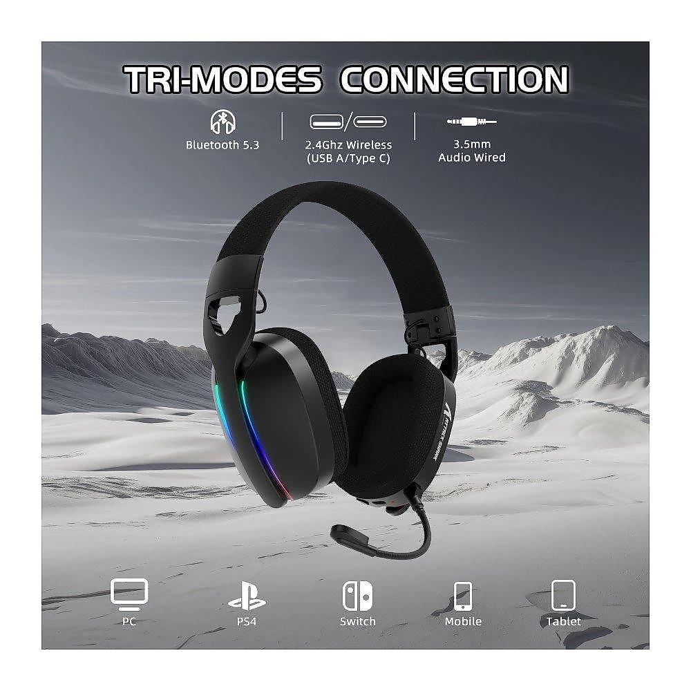 Headset Gamer Sem Fio Attack Shark L90, Bluetooth, High Fidelity, Preto - L90
