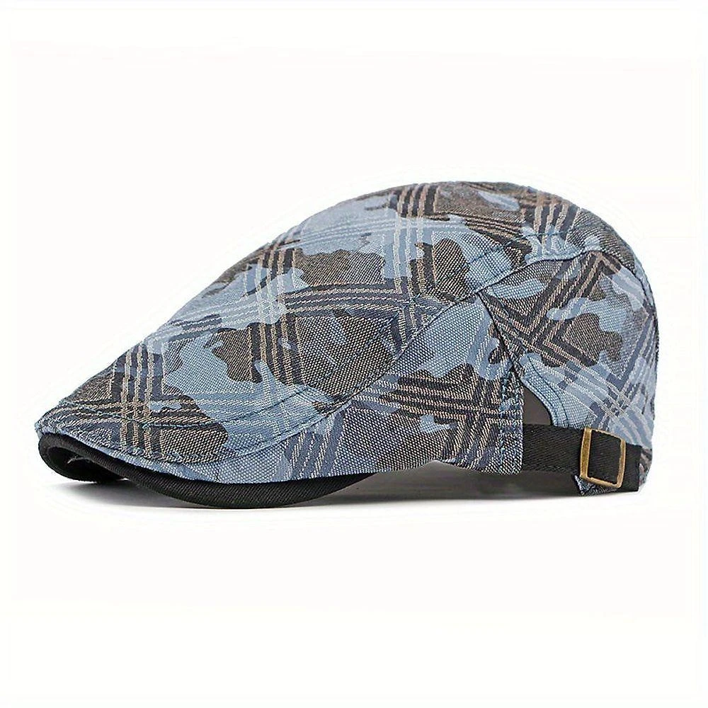 Boina De Camuflagem Inspirada Em Vintage , Algodão Respirável Azul