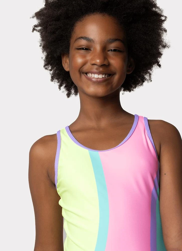 Maio com proteção solar menina teen colorful