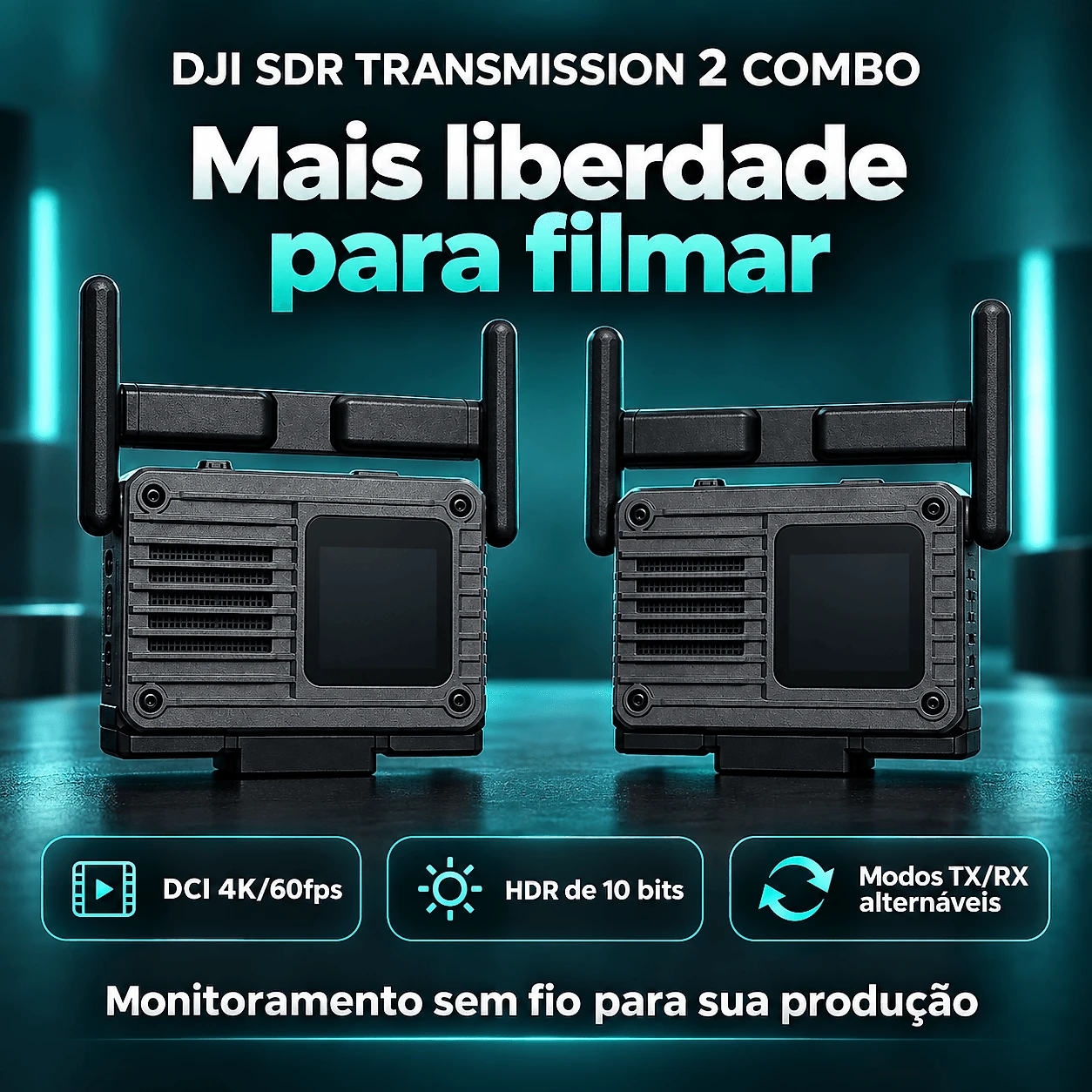 Kit Transmissor e Receptor DJI SDR Transmission 2 Combo 4K/60fps HDR