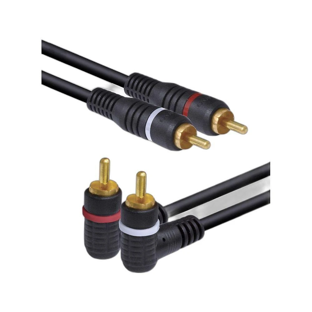 Cabo RCA Vinik 2 RCA X 2 RCA 90 graus  5 Metros OFC Conectores Banhados a Ouro