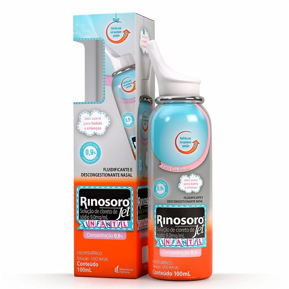Rinosoro Jet Infantil 0,9% Spray Nasal De Jato Contínuo 100ml