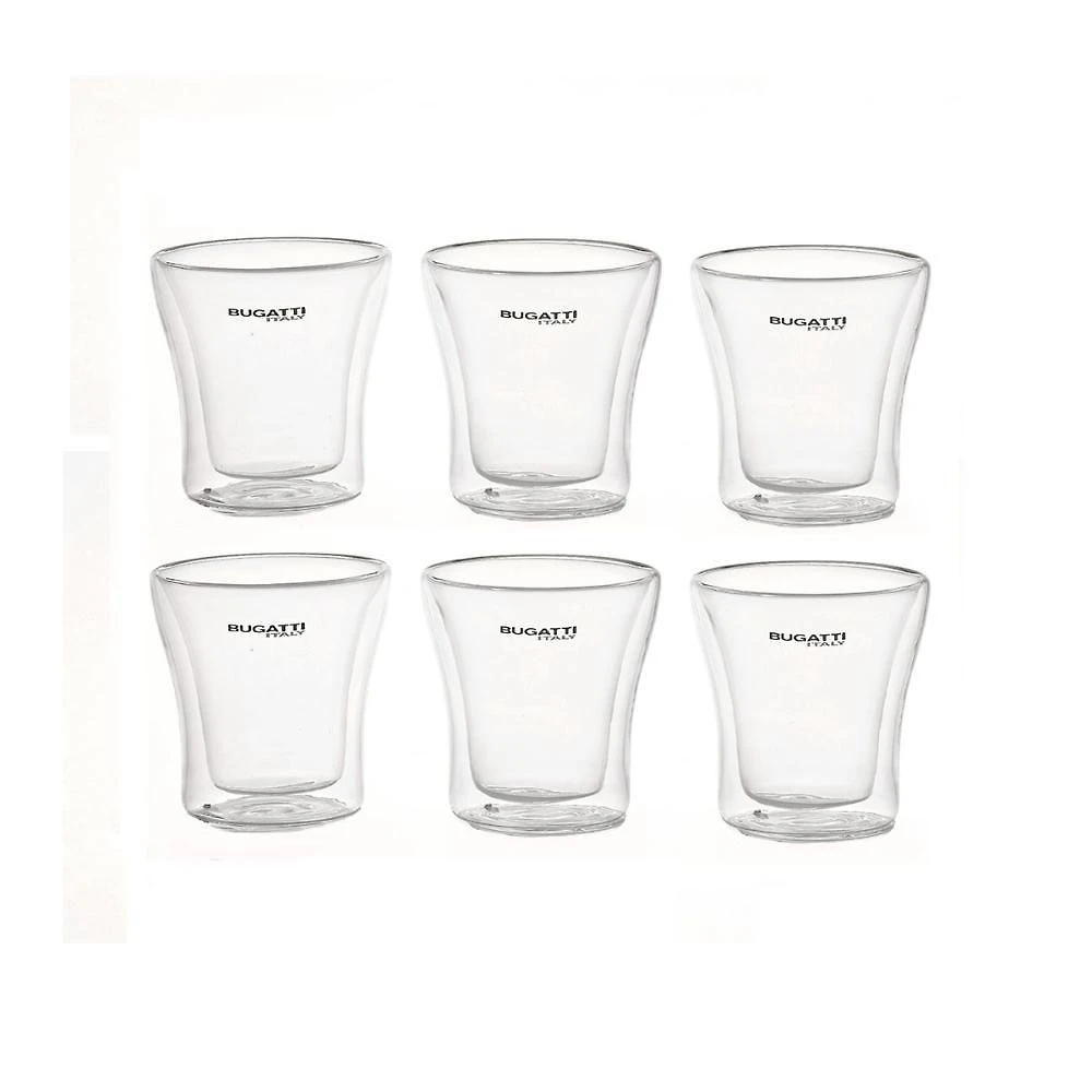 Jogo 6 Copos De Shots De Parede Dupla 100ml Bugatti
