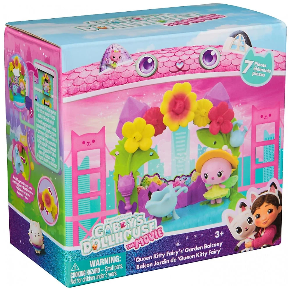 Gabbys Dollhouse, Jardim da Rainha Gatinha Fada na Sacada, com Acessórios para Boneca e Brinquedo, para Meninas e Meninos a partir de 3 anos