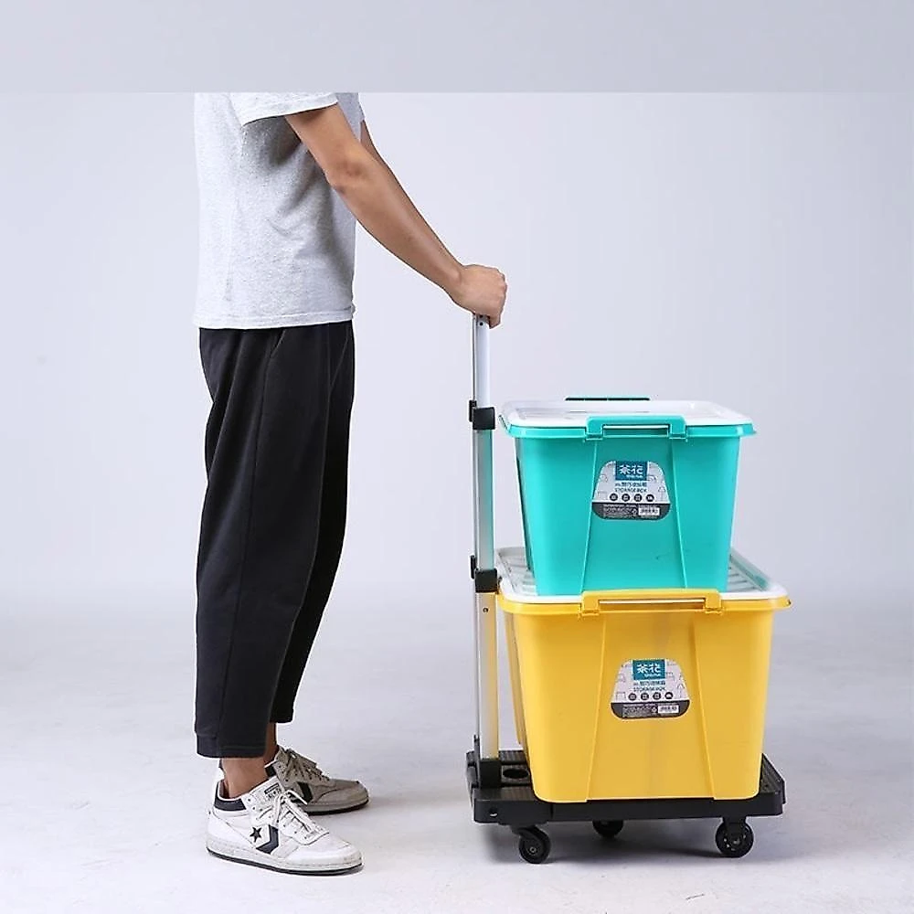 Carrinho de Compras Premium 150kg com 5 Rodas Articuladas Preto Yeet