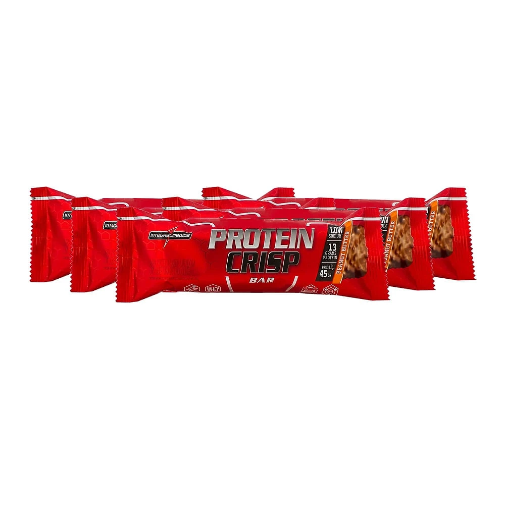 Kit 5 Barra de Proteína Protein Crisp Integralmédica Sabor Manteiga de Amendoim 45g