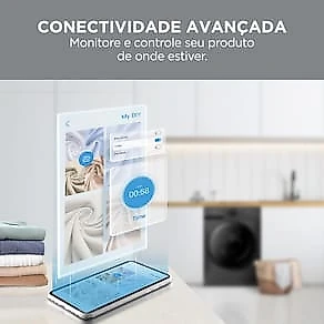 Lava e Seca Midea Slim HealthGuard Smart MF201D110WB/GK Titanium com 14 Programas, Wi-Fi e Compatível com Alexa – 11kg 110V