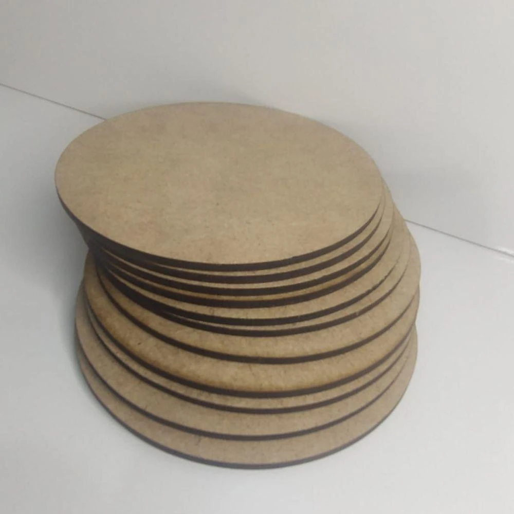 100 Apliques-bolacha 5cm Mdf Crú Redondo Sublimação Pintura