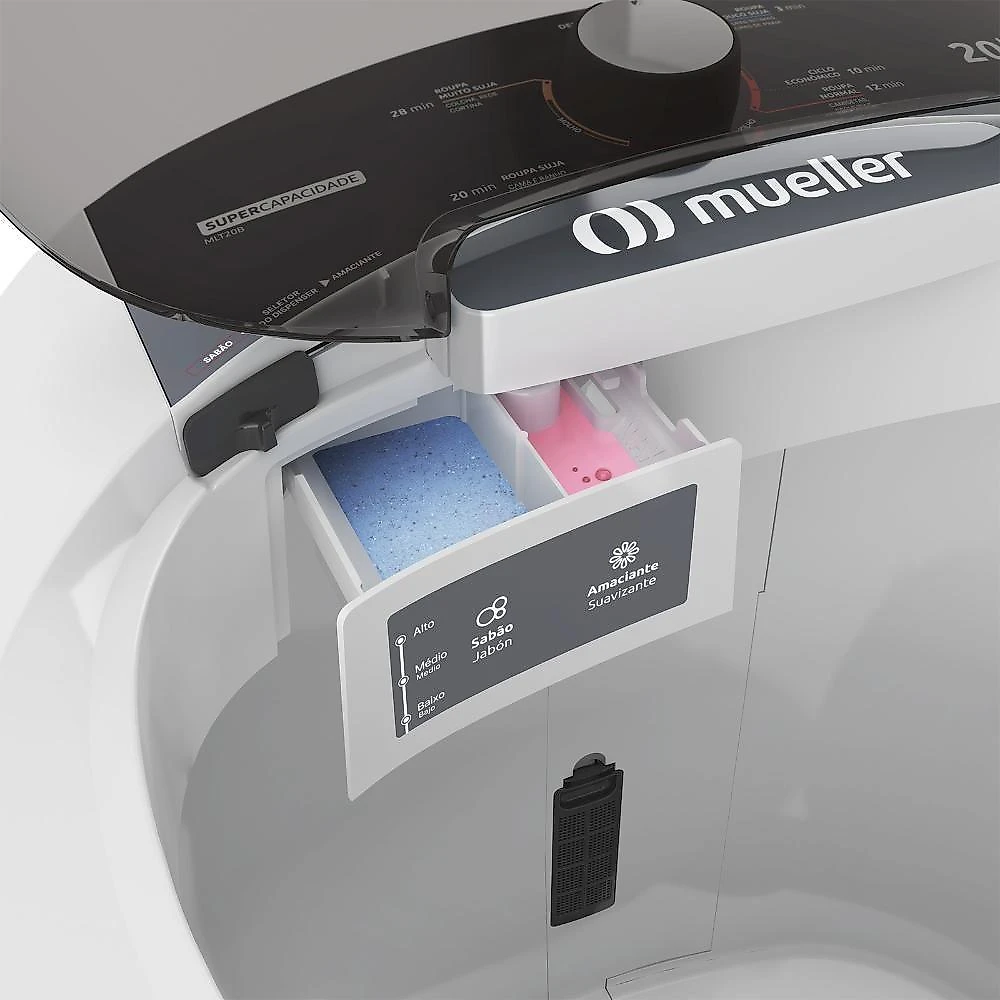 Tanquinho De Lavar Roupa Mueller 20 Kg Semiautomático MLT20B Branco 110V