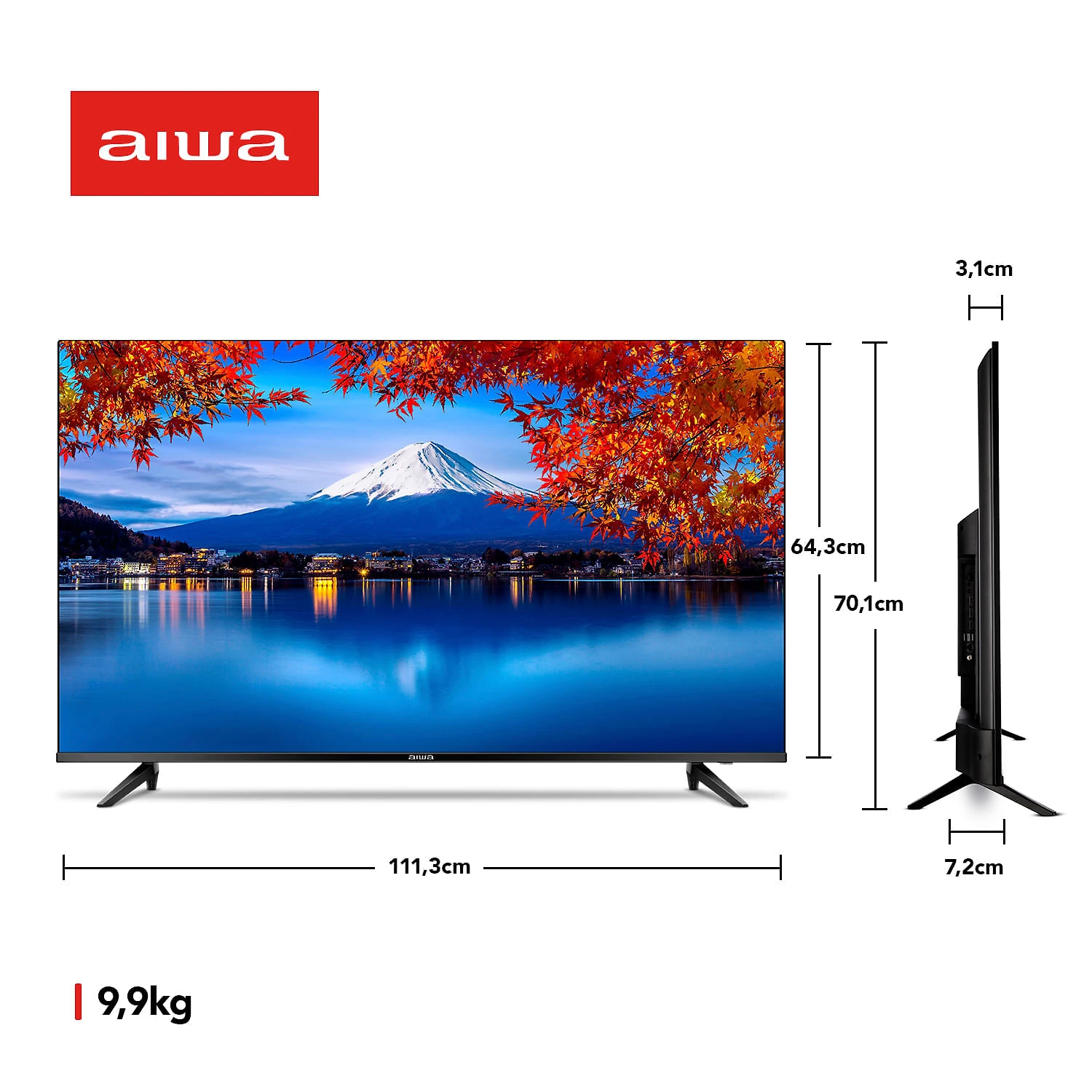Smart TV AIWA 50” Android 4K Borda Ultrafina HDR10 Dolby Áudio AWS-TV-50-BL-02-A BIV