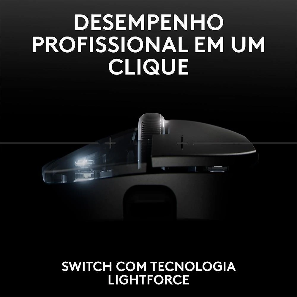 Mouse Gamer Sem Fio Logitech G Pro X Superlight 2 DEX, Lightspeed, 44.000 DPI, Design Assimétrico para Destros, Preto- 910-007356