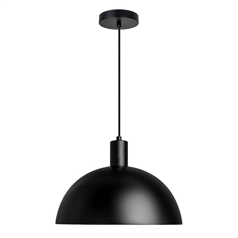 Lustre Pendente Blumenau Bia Meia Lua E27 Bivolt Preto