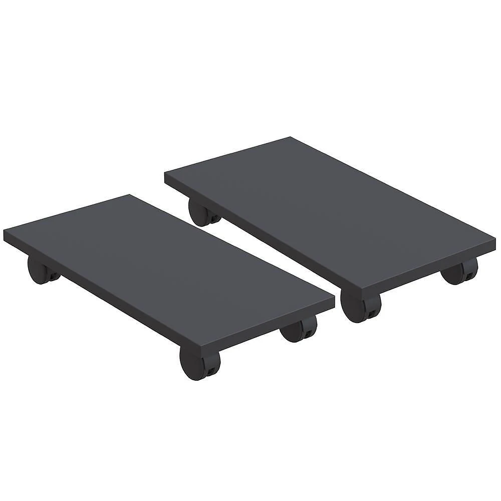 Kit 02 Suportes Para Cpu Com Rodízios Cyber L03 Preto