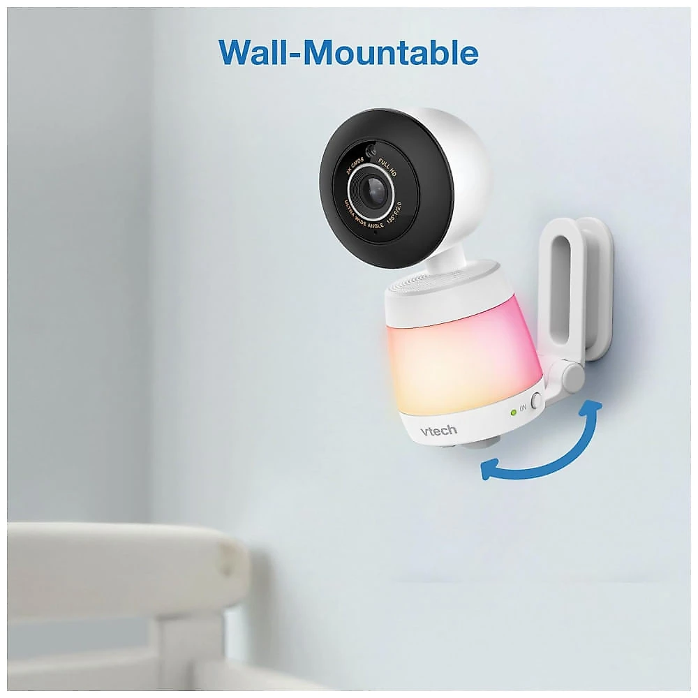 Babá Eletrônica Inteligente VTech com 2 Câmeras, WiFi, Vídeo Full HD 1080p, Aplicativo Gratuito, Detecção de Movimento e Som, Tela de 17 cm