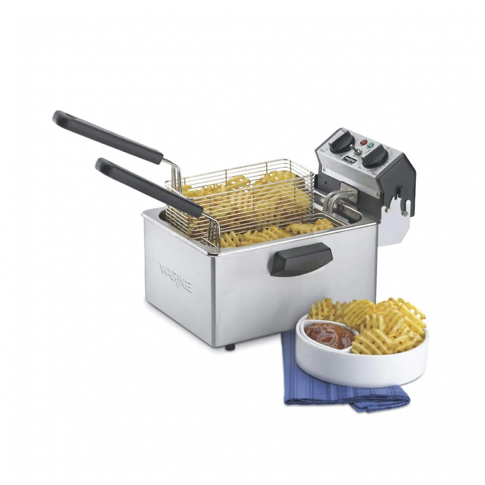Fritadeira Elétrica Profissional 3,5 kg de Capacidade, Aço Inoxidável, 110V 1800W, Waring WDF75RC