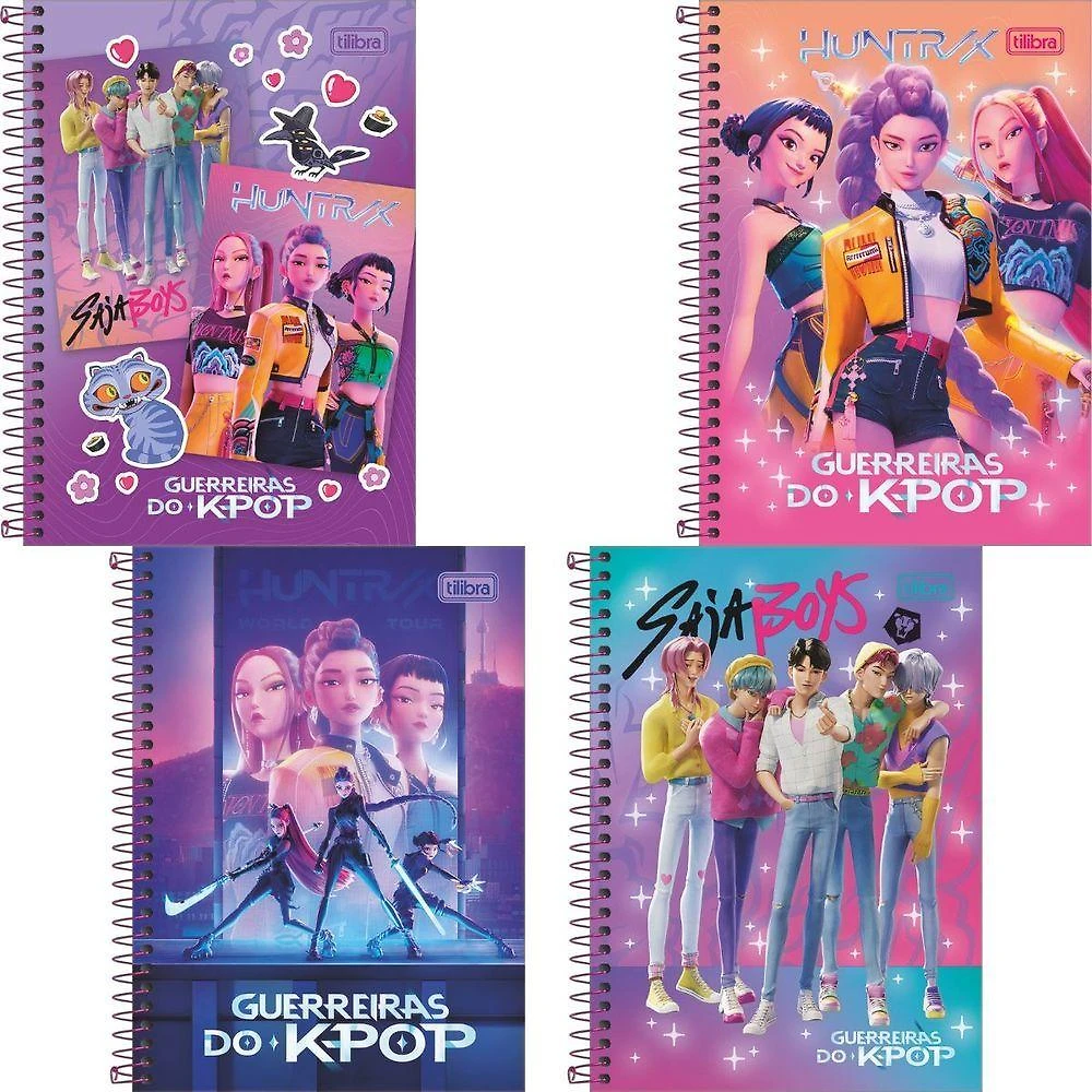 Caderno Universitário Tilibra Guerreiras do K-pop Capa Dura 1 Matéria 80 Folhas