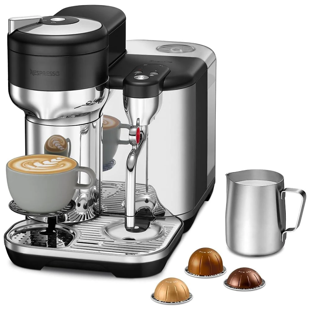 Máquina de Café com 3 Configurações Personalizáveis e Bocal de Leite, 110V 1350W, Breville Nespresso Vertuo Creatista BVE8...