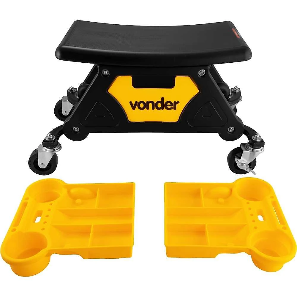 Banqueta plástica para detalhador automotivo e mecânico bdm 360 vonder