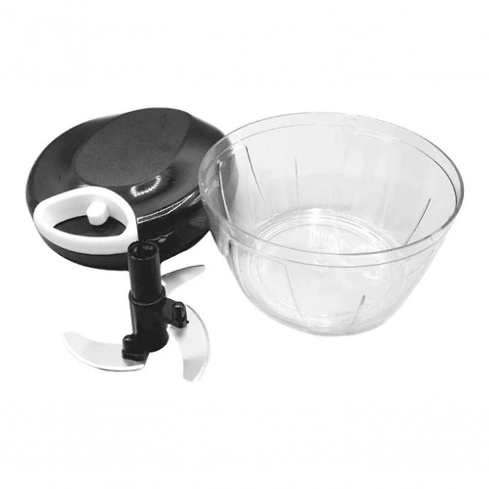 Processador de Alimentos Manual com 3 Lâminas em Aço Inoxidável Sistema a Corda 500ML Preto Original