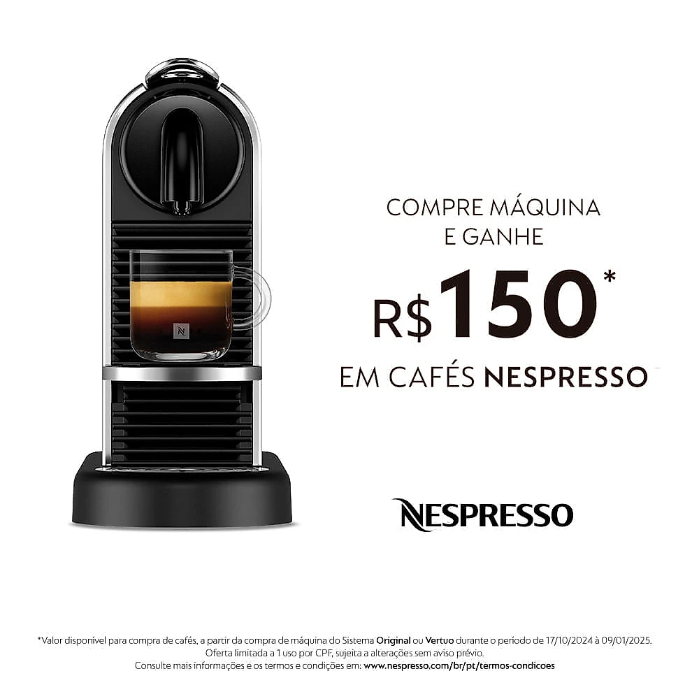 Cafeteira Nespresso CitiZ Platinum Aço Inoxidável para Café Espresso - D140BR 110