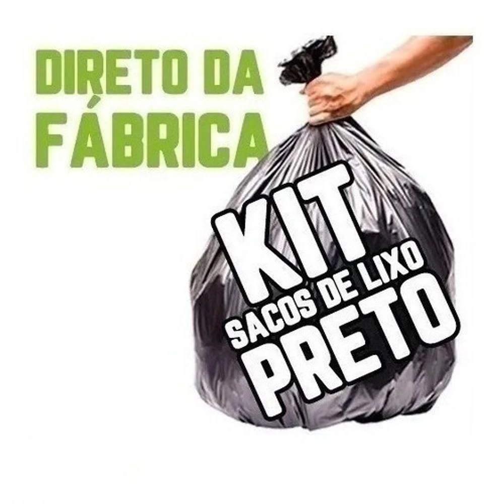 Saco para Lixo Kit Saco de Lixo 200 Lts 100 Lts 60 Lts Uso Geral Preto Higipack