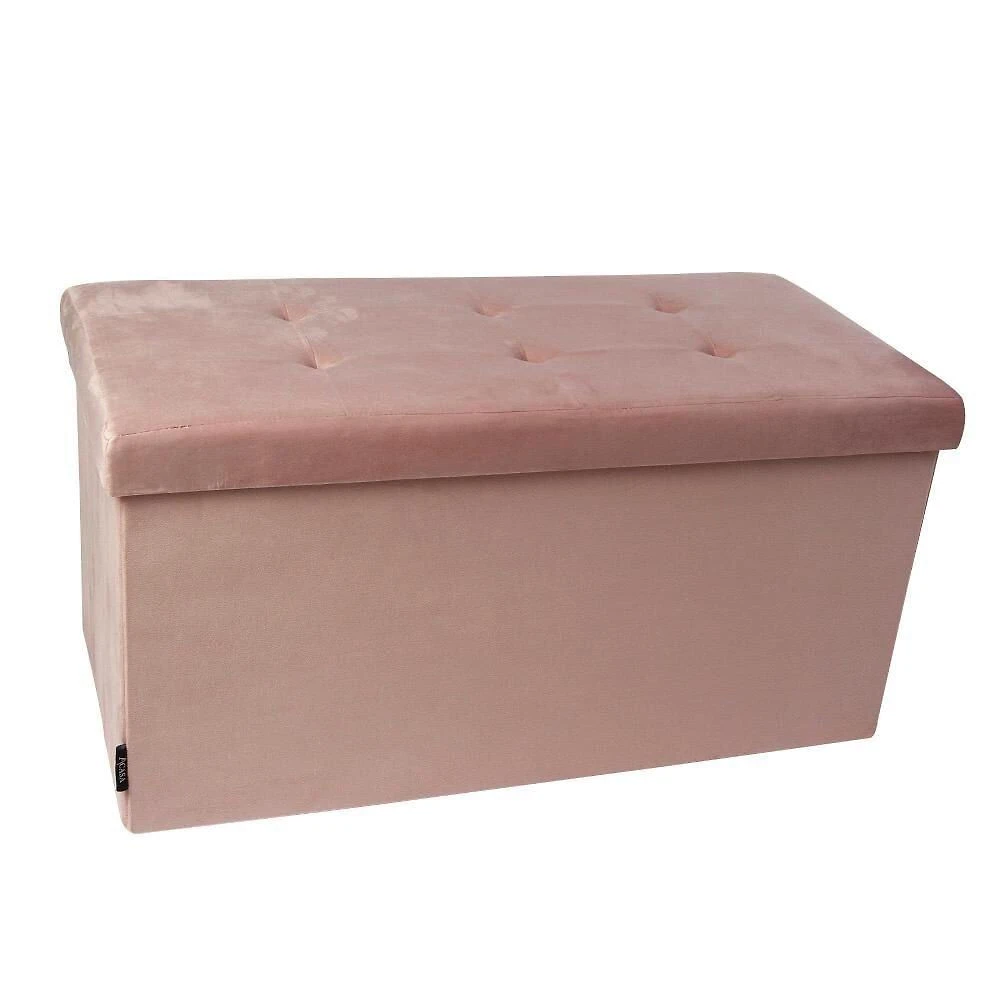 Banco Organizador Veludo M Rosa - A\CASA