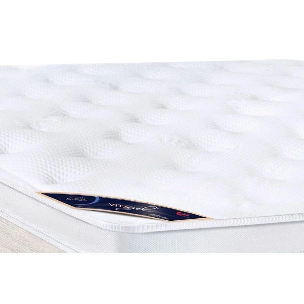 Cama Box Baú King: Colchão Molas Pocket Ensacadas Castor Gold Star Vitagel + Base Crc Courano White (193x203)