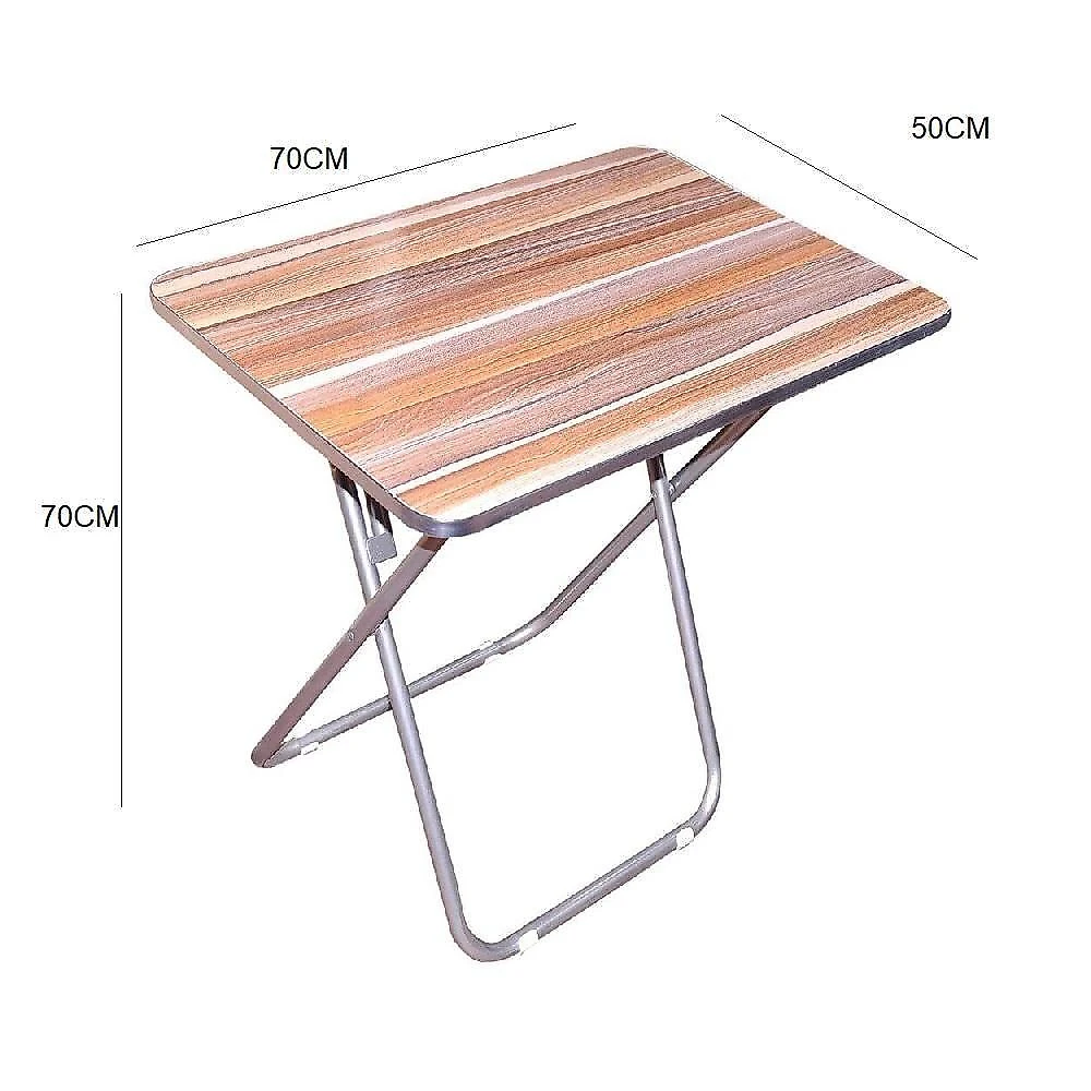 Mesa Portatil Aluminio Madeira Camping Festa Suporte Notebook Dobravel 70x50cm Home Office Multiuso Estudo Jantar