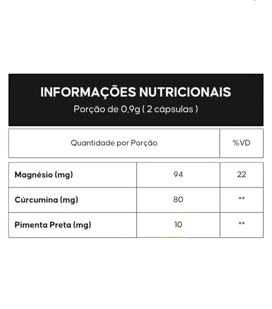 Miniatura Curcuma Com Magnesio E Pimenta Preta 60 Capsulas 450Mg