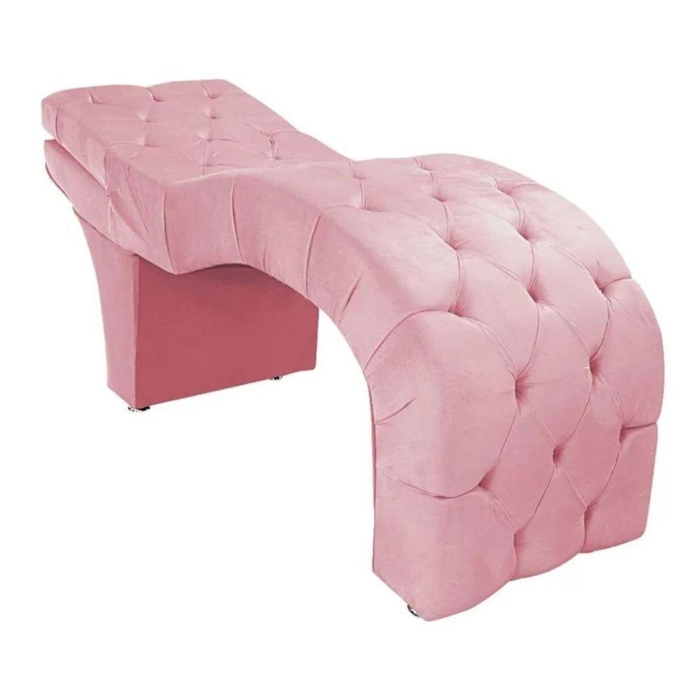 Maca Estética Estofada Reclinável Ergonômica Spa Suede Yara Cor:rosê
