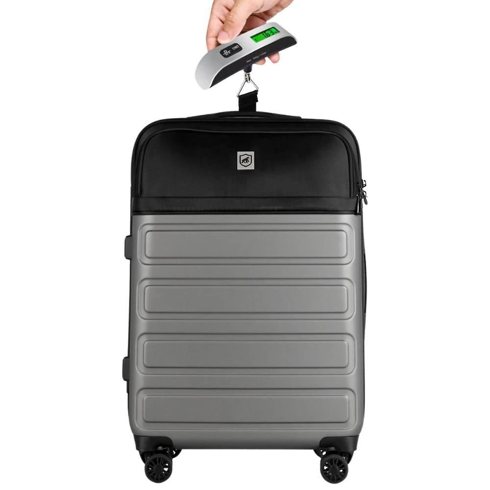 Mala de Viagem para Despachar 84L ABS com Cadeado Zíper Armor 24 Verde Gshield + Balança Digital