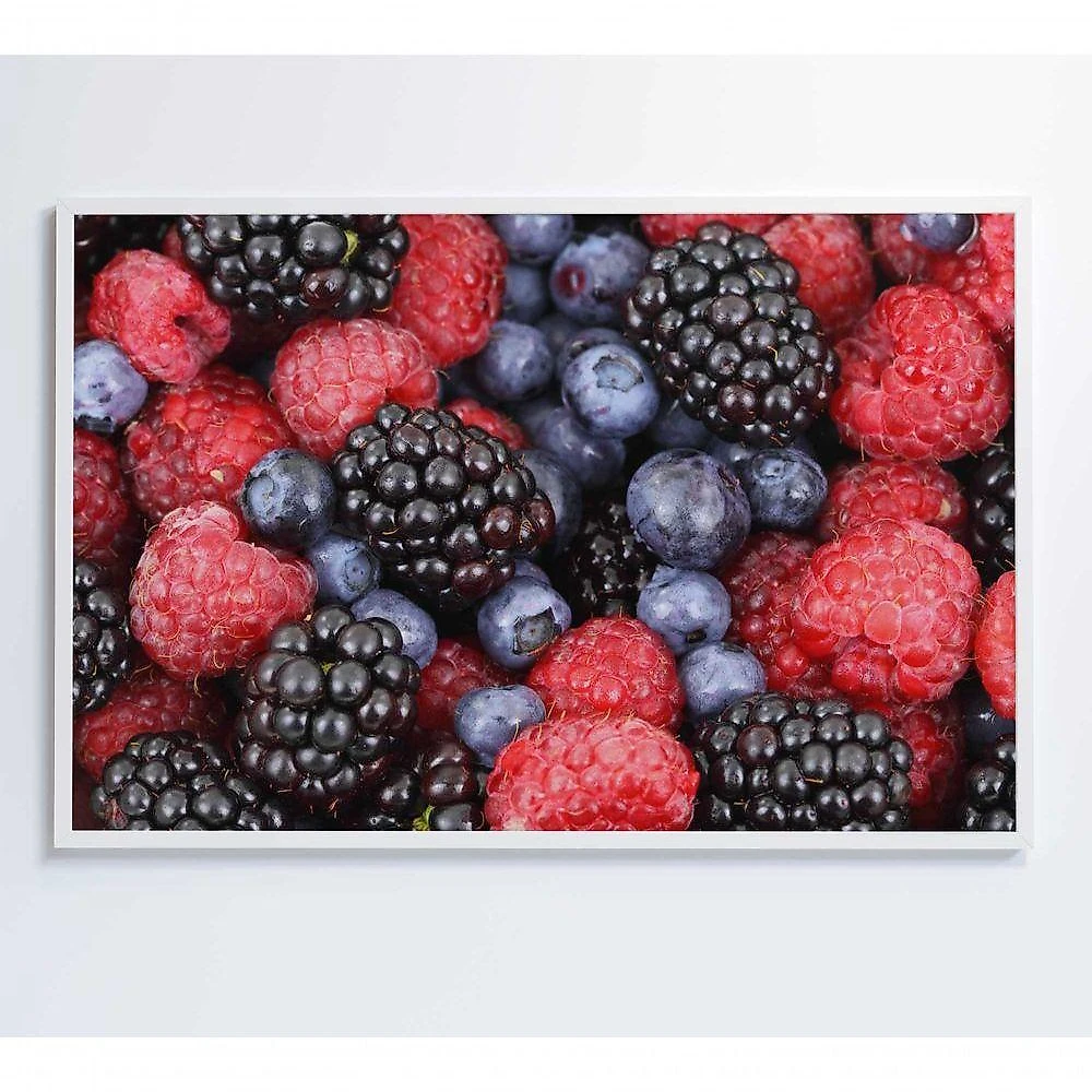 Quadro Frutas Vermelhas 120x80 Cm Adesivo Fotográfico