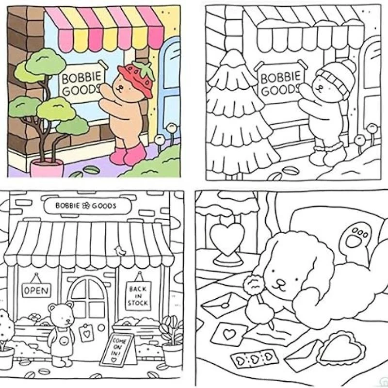 Miniatura Kit Colorir Bob Goods Livro Capa Dura 50 Páginas + Canetas