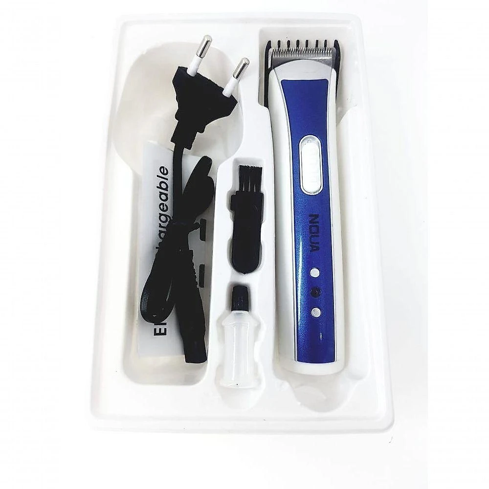 Máquina Noua Corta Cabelo Fazer Barba Recarregável Azul Bivolt