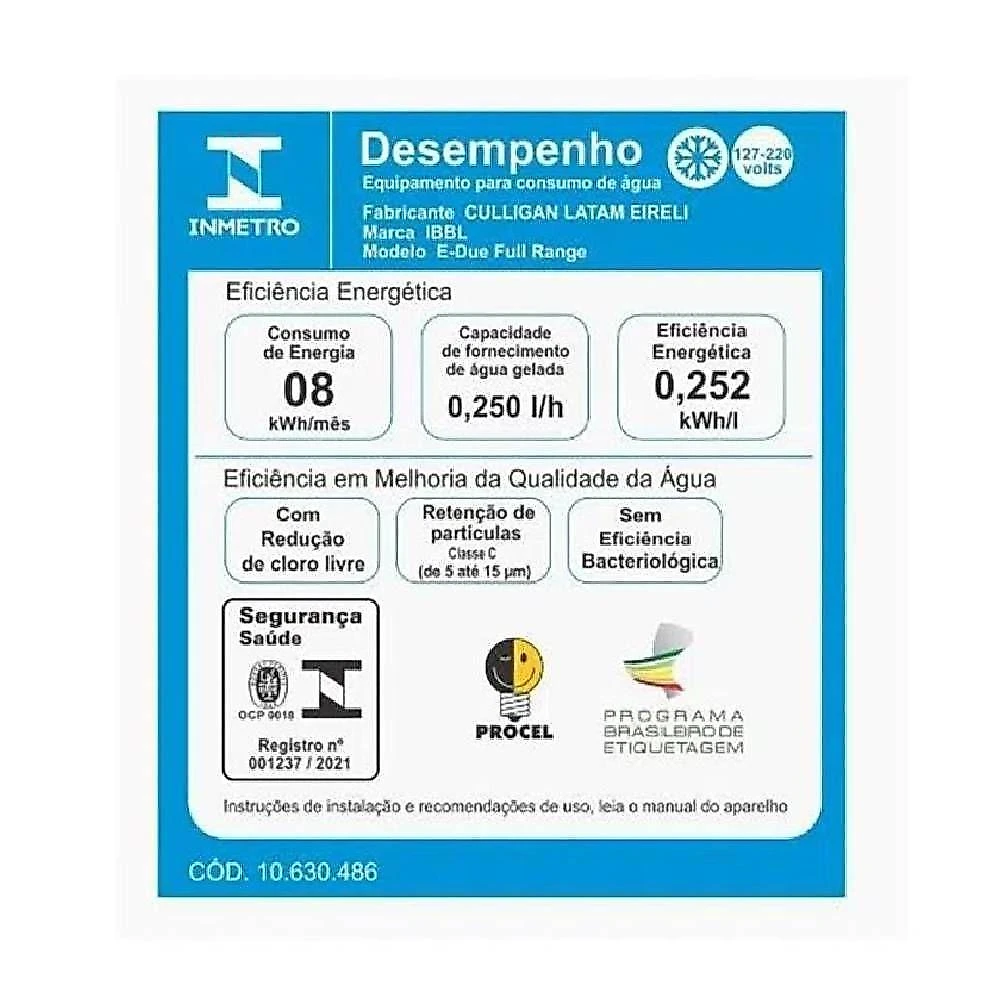 Purificador de agua ibbl e-due prata bivolt 79073001