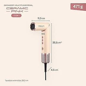 Secador 5 em 1 Mondial SM-01-BLDC-CP 1500W Tecnologia Cerâmica Rosa 110V