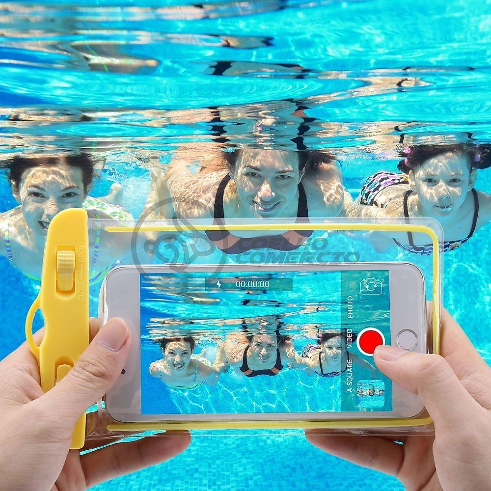Capa Bolsa A Prova Dágua Impermeável P/ Celular Amarelo