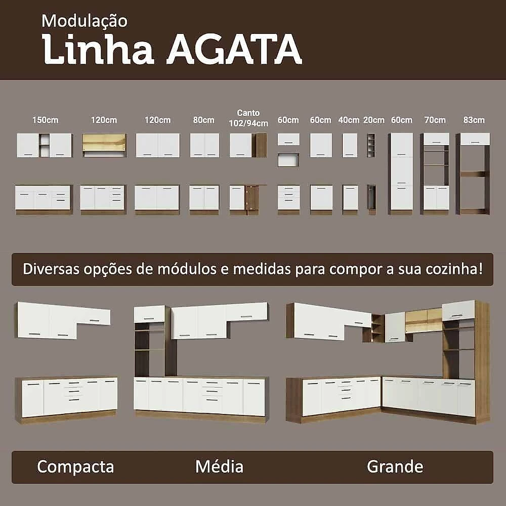 Porta-geladeira 73 Cm 1 Porta Basculante Rustic/branco Agata Madesa Rustic/branco