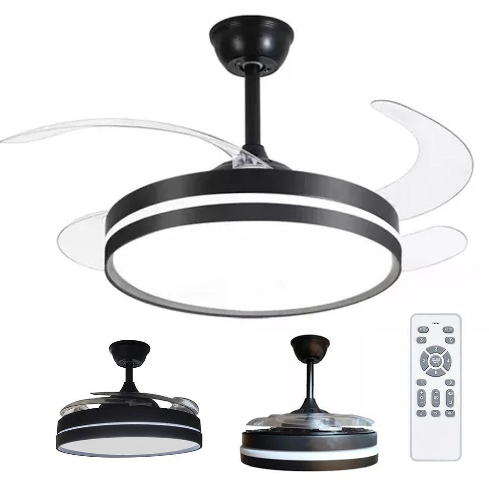 Ventilador de Teto com Luz LED Leva Pra Malhar 50W 50CM 4 Pás 6 Velocidades Branco FL03 Bivolt
