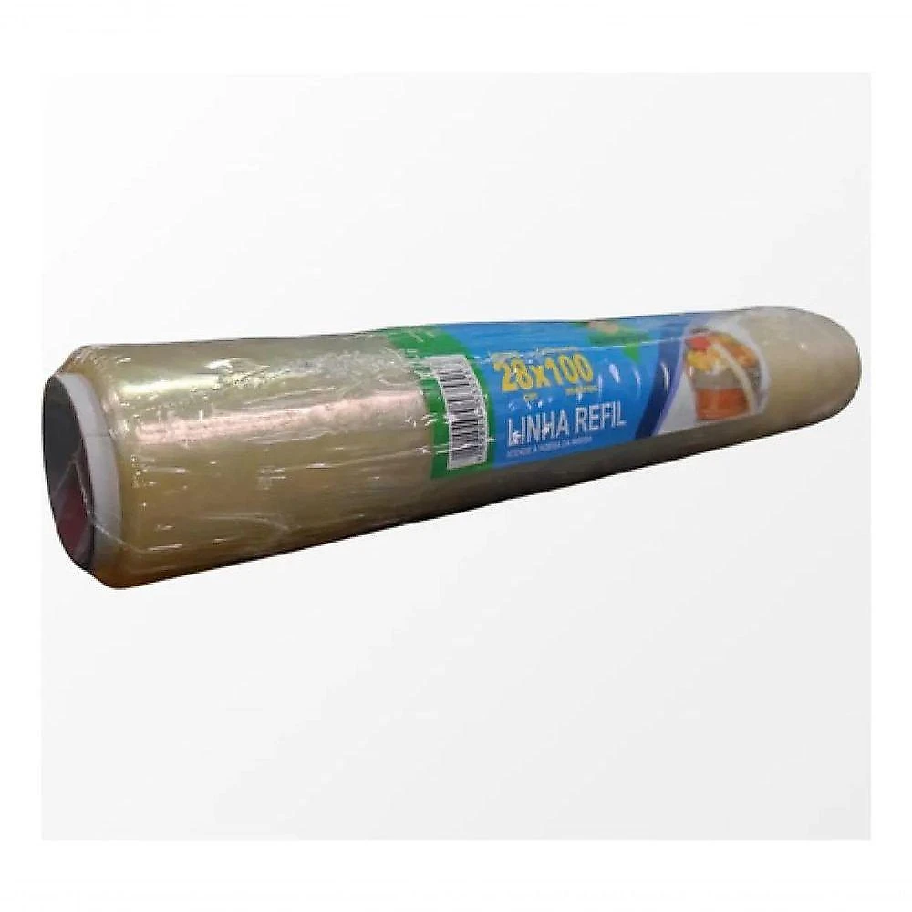 Rolo Bobina Plástico Papel Filme PVC 28CM X 100MTS Esticável 0,009MM Bivolt Guarufilme