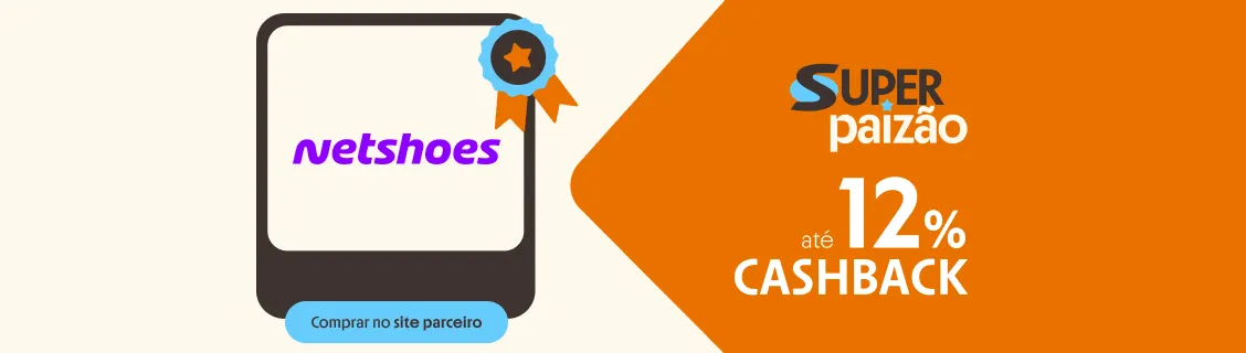 NETSHOES COM ATÉ 12% DE CASHBACK