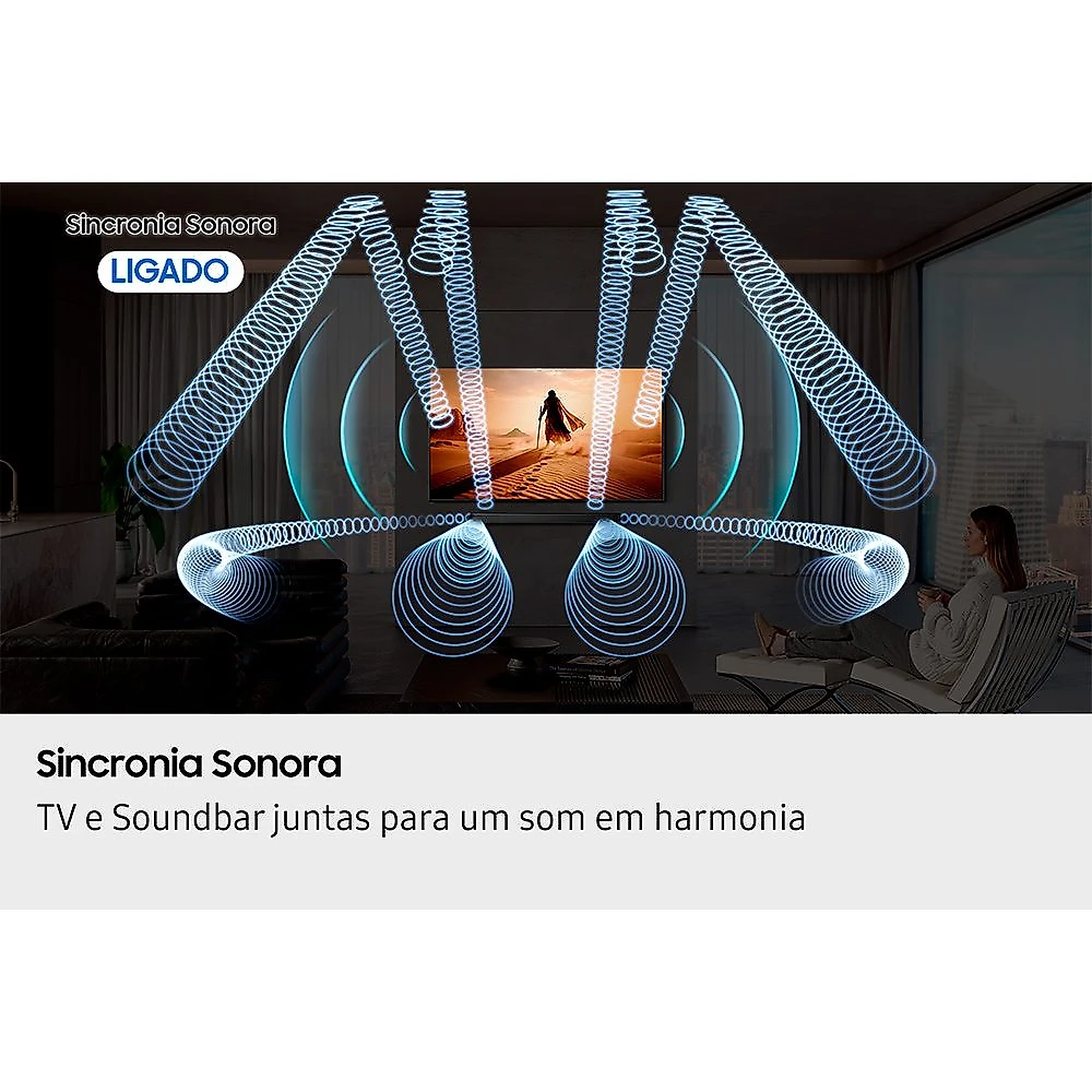 Smart TV Samsung 85" Polegadas Neo QLED 4K QN70H 2026 + Soundbar Samsung Série Q com 3.1.2 canais HW-Q600H Bivolt