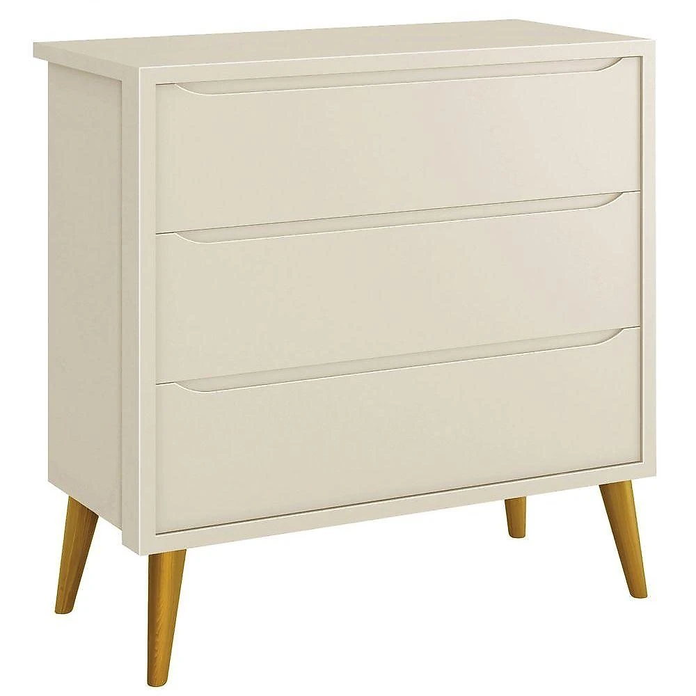 Jogo de Quarto para Bebê Théo New 2 Portas 3 Gavetas MDF Bege Theo Móveis