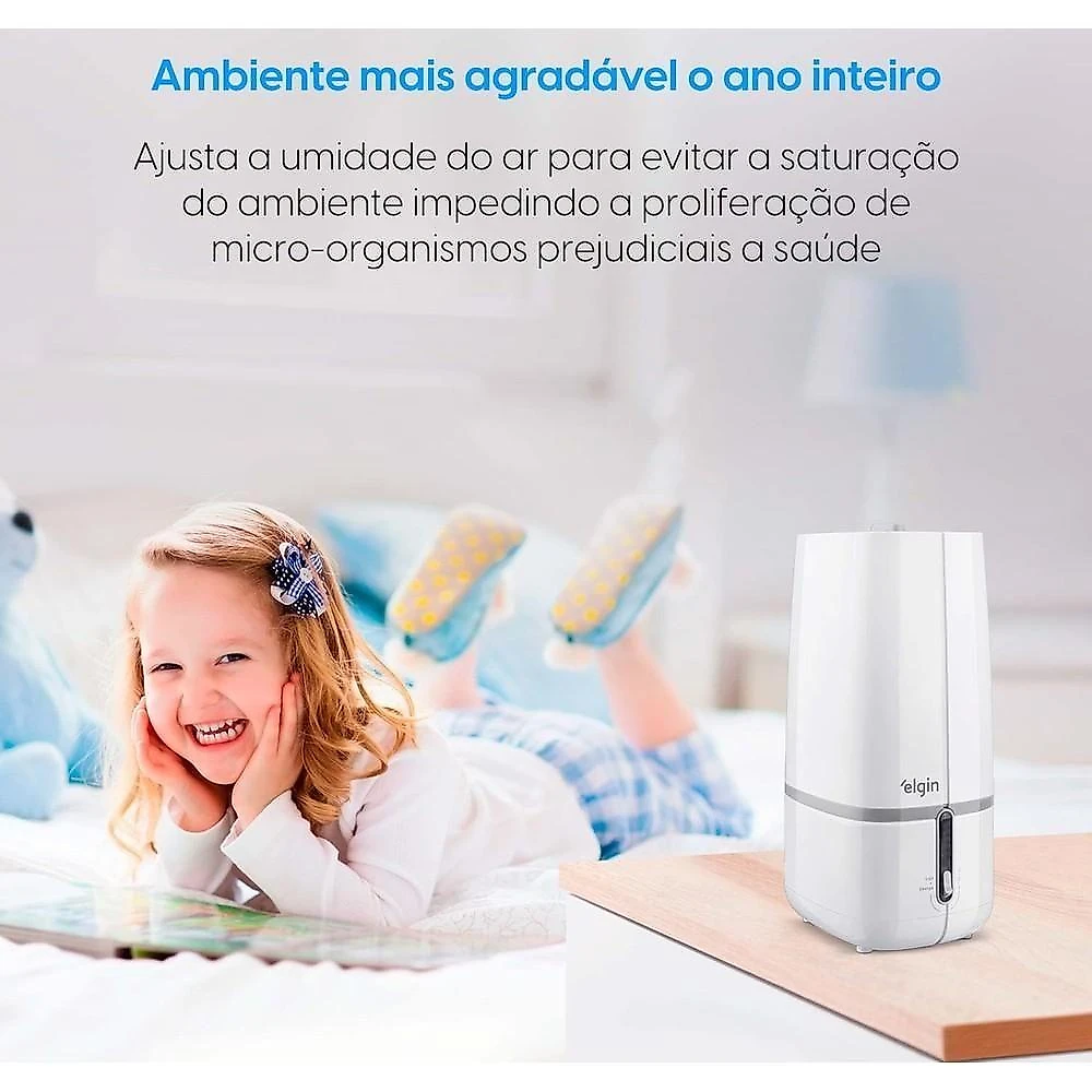 Umidificador de Ar Ultrassônico 2 Litros Bivolt Elgin
